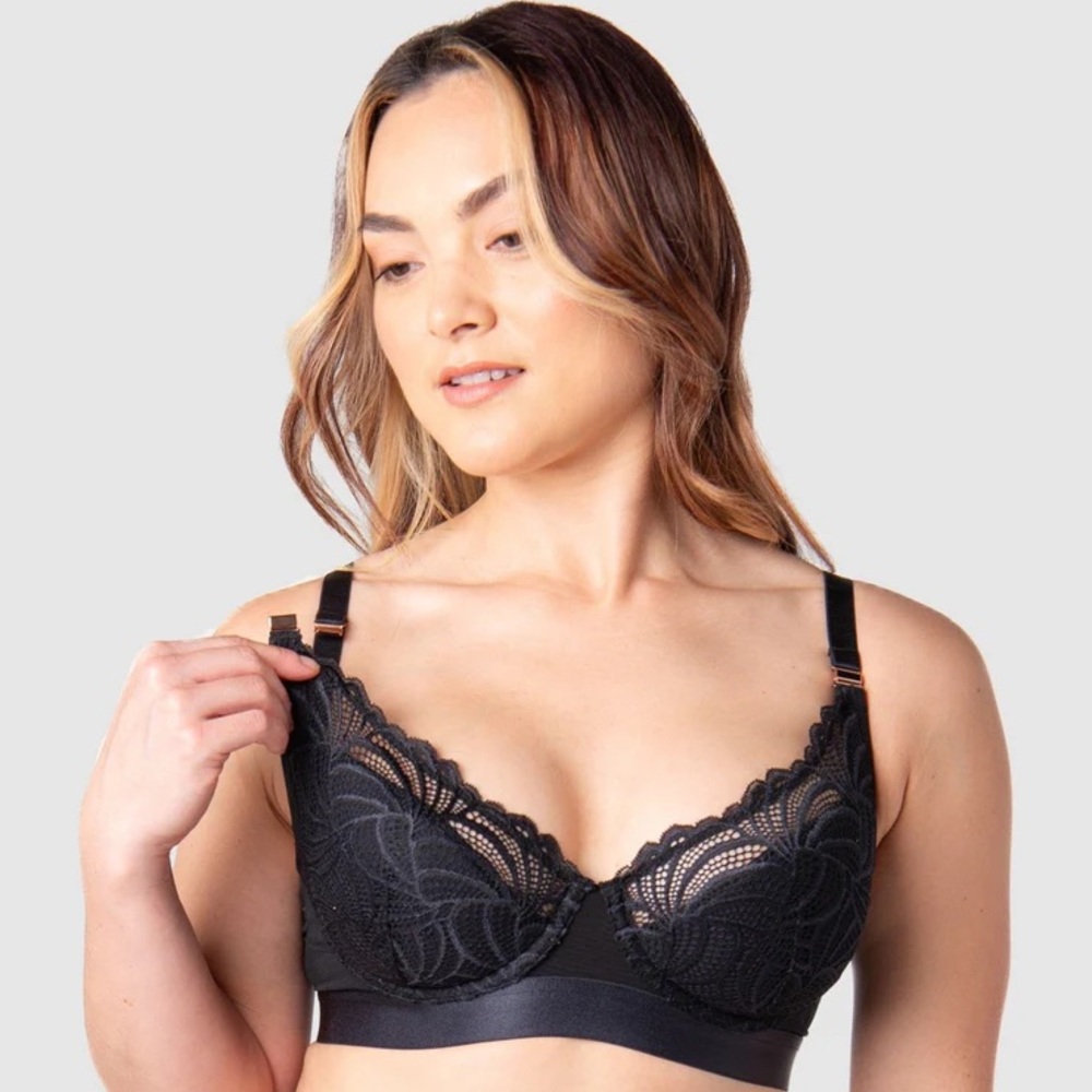 HOT MILK Black Lace Nursing Bra